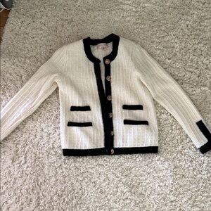 Chic White and Black Cardigan